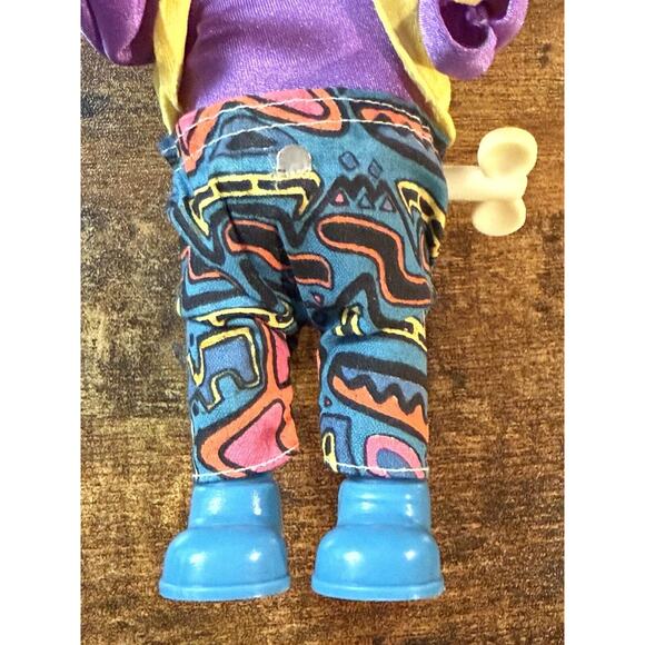 VTG 90s 9.5'' TROLL DRUMMER DOLL PINK HAIR w/ CLOTHES WIND UP ACTION WORKS - Picture 5 of 7